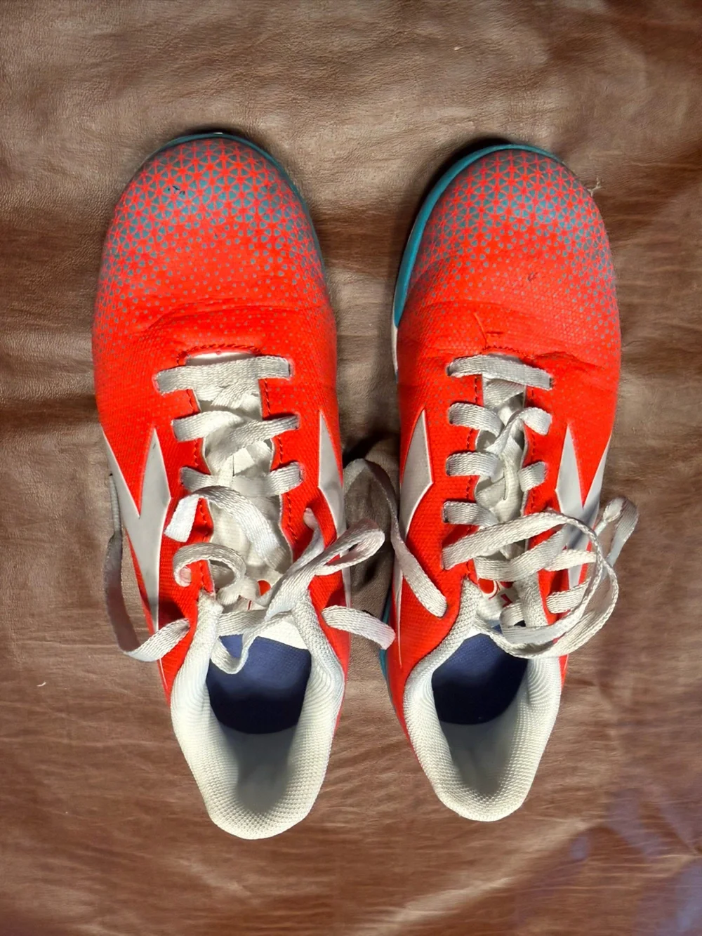 Diadora Kids Orange-soccer cleats with White Accents